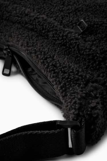 Dámské - Teddy kabelka přes rameno - černá