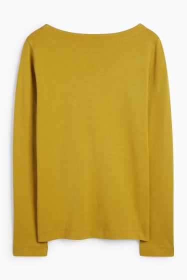 Femei - Tricou cu mânecă lungă - regular fit - galben muștar