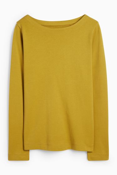 Femei - Tricou cu mânecă lungă - regular fit - galben muștar