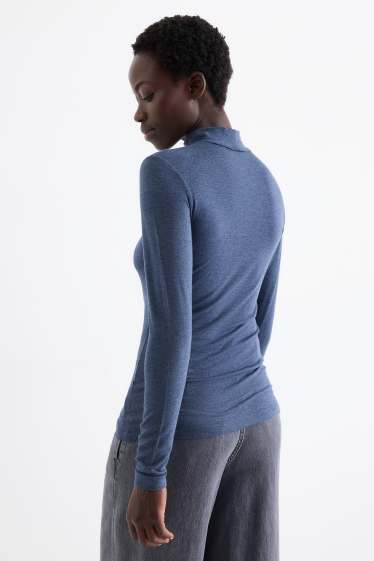 Donna - Maglia a maniche lunghe - regular fit - blu scuro