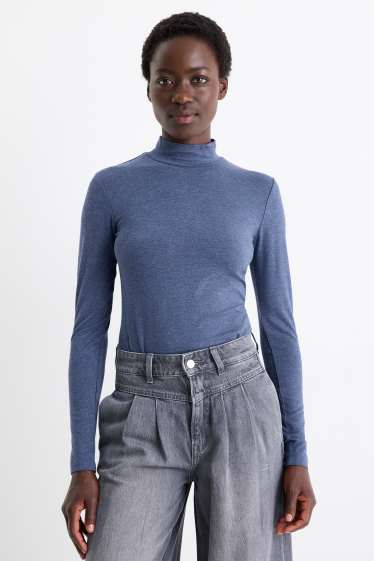 Donna - Maglia a maniche lunghe - regular fit - blu scuro