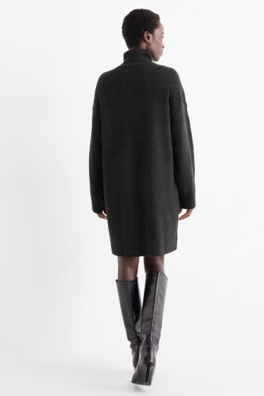 Femei - Rochie din tricot - straight fit - gri închis