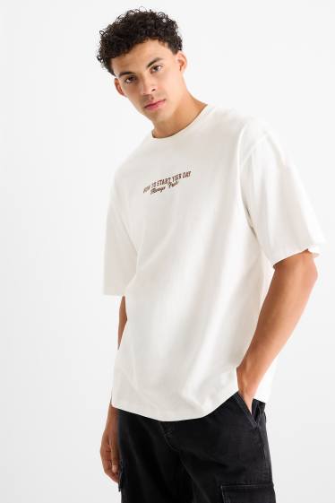 Bărbați - Tricou - supradimensionat - alb