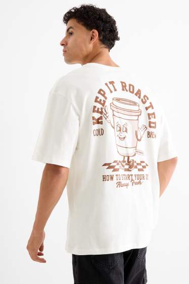 Bărbați - Tricou - supradimensionat - alb