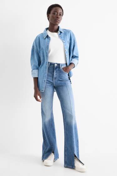 Femei - Flared jeans - talie înaltă - denim-albastru deschis