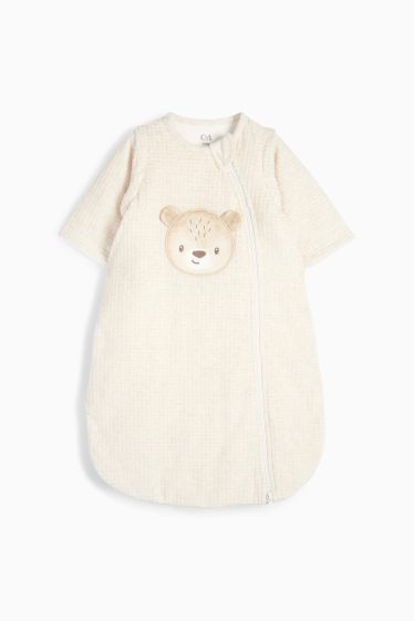 Unisex - Ursuleți - sac de dormit bebeluși - 0-6 luni - structurat - bej deschis