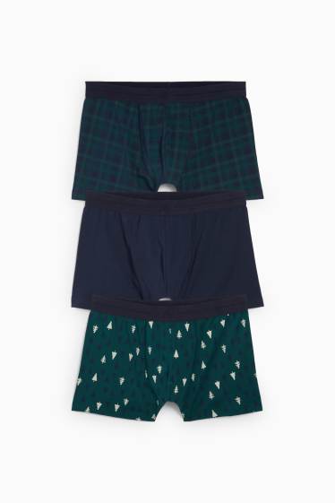 Bărbați - Multipack 3 perechi - chiloți boxer - verde închis