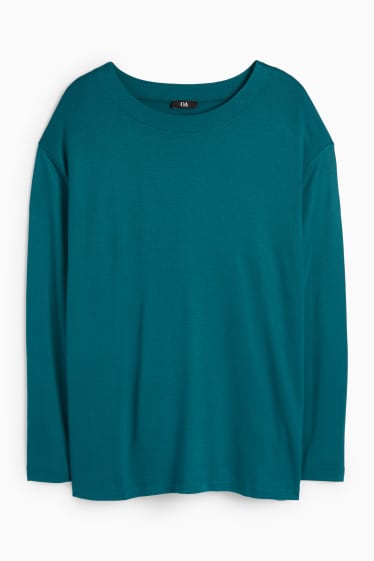 Femei - Tricou cu mânecă lungă - relaxed fit - verde