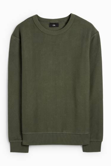 Herren - Sweatshirt - strukturiert - grün
