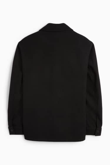 Bărbați - Cămașă - relaxed fit - guler Kent - negru