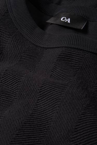 Herren - Sweatshirt - strukturiert - schwarz