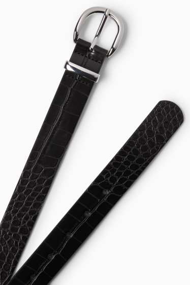 Women - Belt - faux leather - black