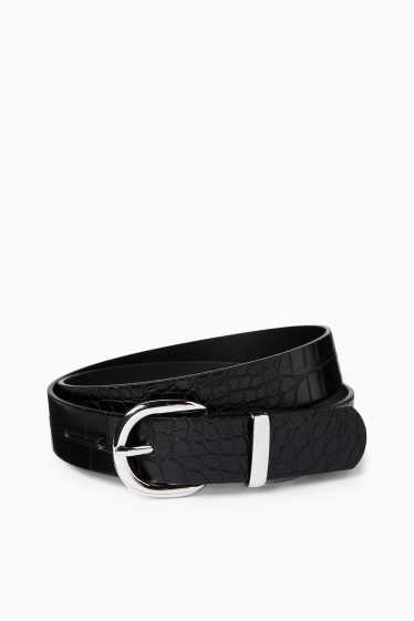 Women - Belt - faux leather - black