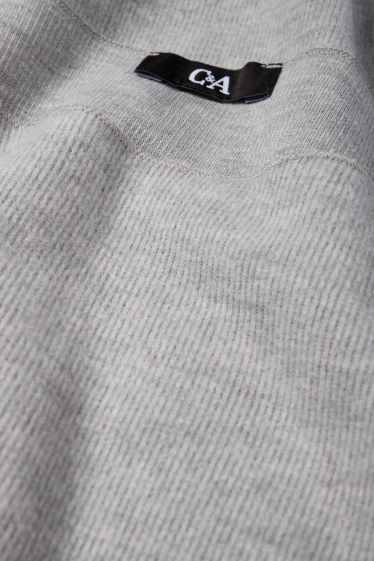 Femei - Tricou cu mânecă lungă - regular fit - reiat - gri deschis
