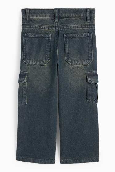 Copii - Băieți - Cargo jeans - jeans termoizolanți - denim-albastru gri