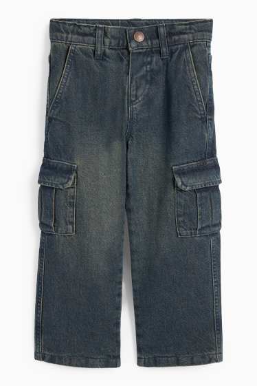 Copii - Băieți - Cargo jeans - jeans termoizolanți - denim-albastru gri