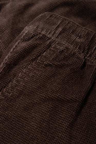 Copii - Băieți - Pantaloni din catifea reiată termoizolanți - structurați - maro închis