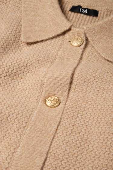 Femei - Cardigan tricotat - structurat - bej