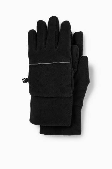 Bărbați - Mănuși de fleece pentru ecran tactil - căptușite - negru
