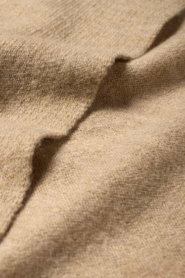 Femei - Cardigan tricotat lung - bej