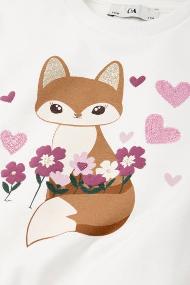 Children Girls - Fox - sweatshirt - white