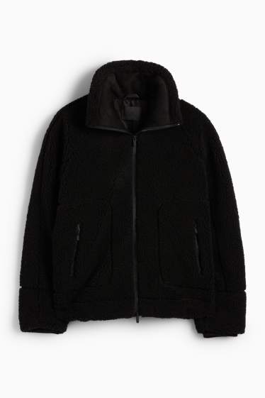 Women - Teddy fur jacket - black
