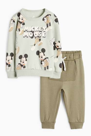 Bebeluși - băieți - Mickey Mouse - compleu bebeluși - 2 piese - verde mentă