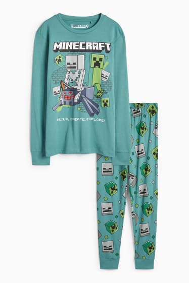 Copii - Băieți - Minecraft - pijama - 2 piese - verde