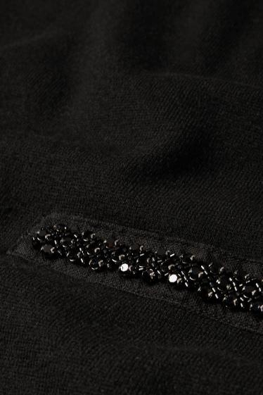 Femei - Rochie din tricot - straight fit - negru