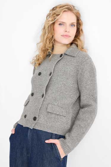 Femei - Cardigan tricotat - gri