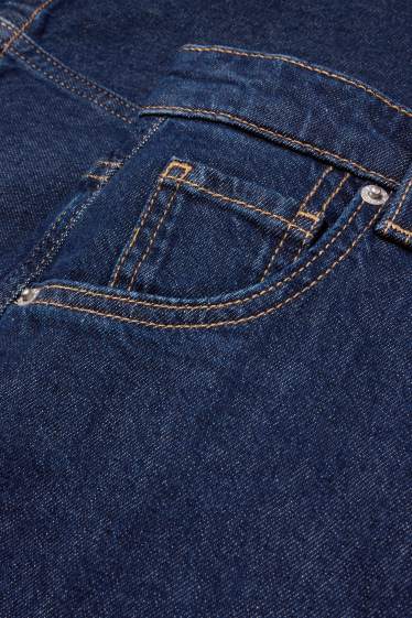 Femei - Baloon jeans - talie medie - denim-albastru închis