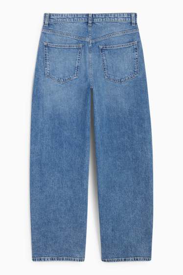 Femei - Baloon jeans - talie medie - denim-albastru