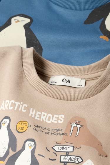 Children Boys - Multipack of 2 - polar bear and penguin - sweatshirt - blue / beige