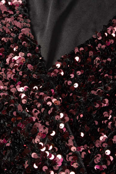 Femei - Rochie bodycon cu paiete - bordo
