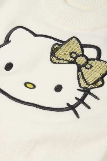 Copii - Fete - Hello Kitty - set - rochie din tricot, geantă și dresuri - alb-crem