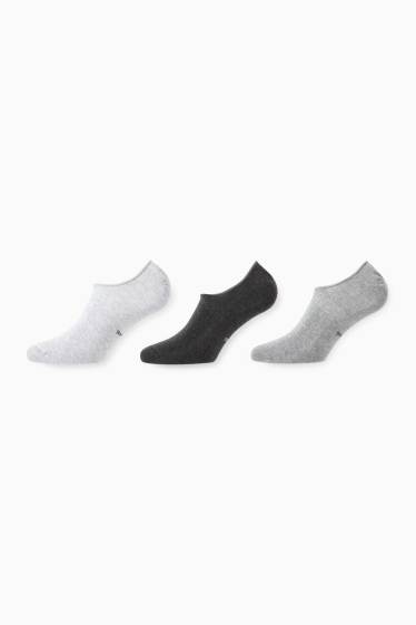 Bărbați - Multipack 3 perechi - șosete tip tălpici - gri / negru