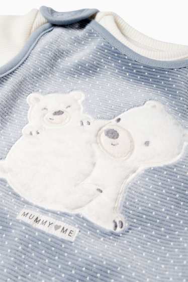 Unisex - Urs polar - set salopetă - reiată - 2 piese - gri