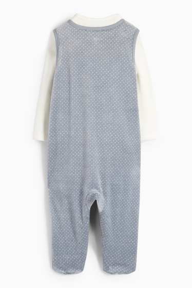 Unisex - Urs polar - set salopetă - reiată - 2 piese - gri