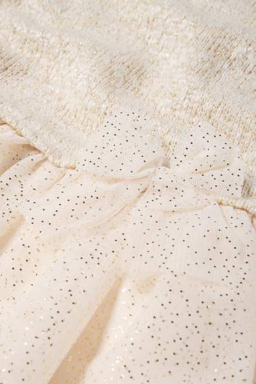 Copii - Fete - Rochie - aspect lucios - crem