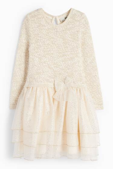 Copii - Fete - Rochie - aspect lucios - crem