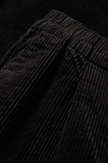 Damen - Cordhose - High Waist - Tapered Fit - LYCRA® - schwarz