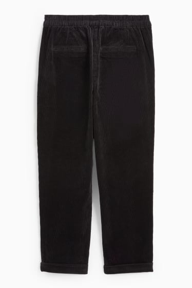 Damen - Cordhose - High Waist - Tapered Fit - LYCRA® - schwarz