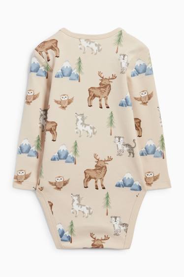 Unisex - Animale din pădure - body bebeluși - bej deschis