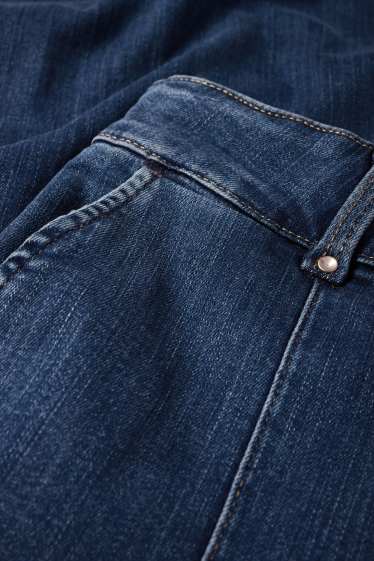 Femei - Crop wide leg jeans - talie înaltă - denim-albastru