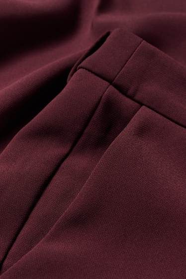 Dámské - Business kalhoty - high waist - wide leg - bordeaux
