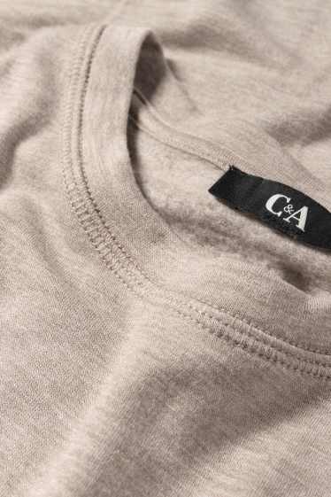 Dámské - Tričko s dlouhým rukávem - slim fit - taupe