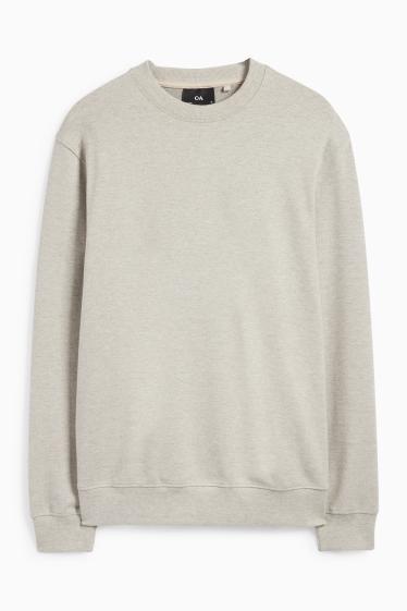 Herren - Sweatshirt - gestreift - hellgrau