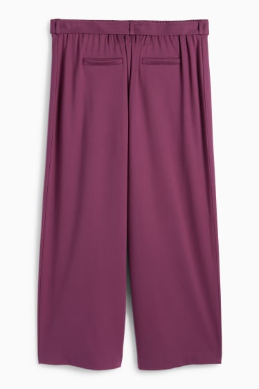 Femei - Pantaloni din jerseu - talie medie - flared fit - mov