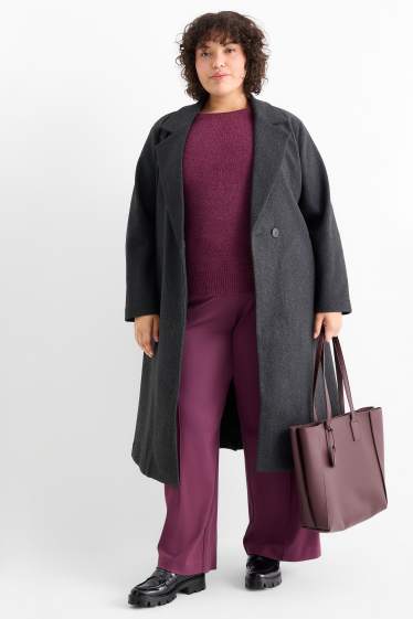 Femei - Pantaloni din jerseu - talie medie - flared fit - mov