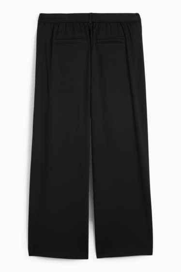 Femei - Pantaloni din jerseu - talie medie - flared fit - negru